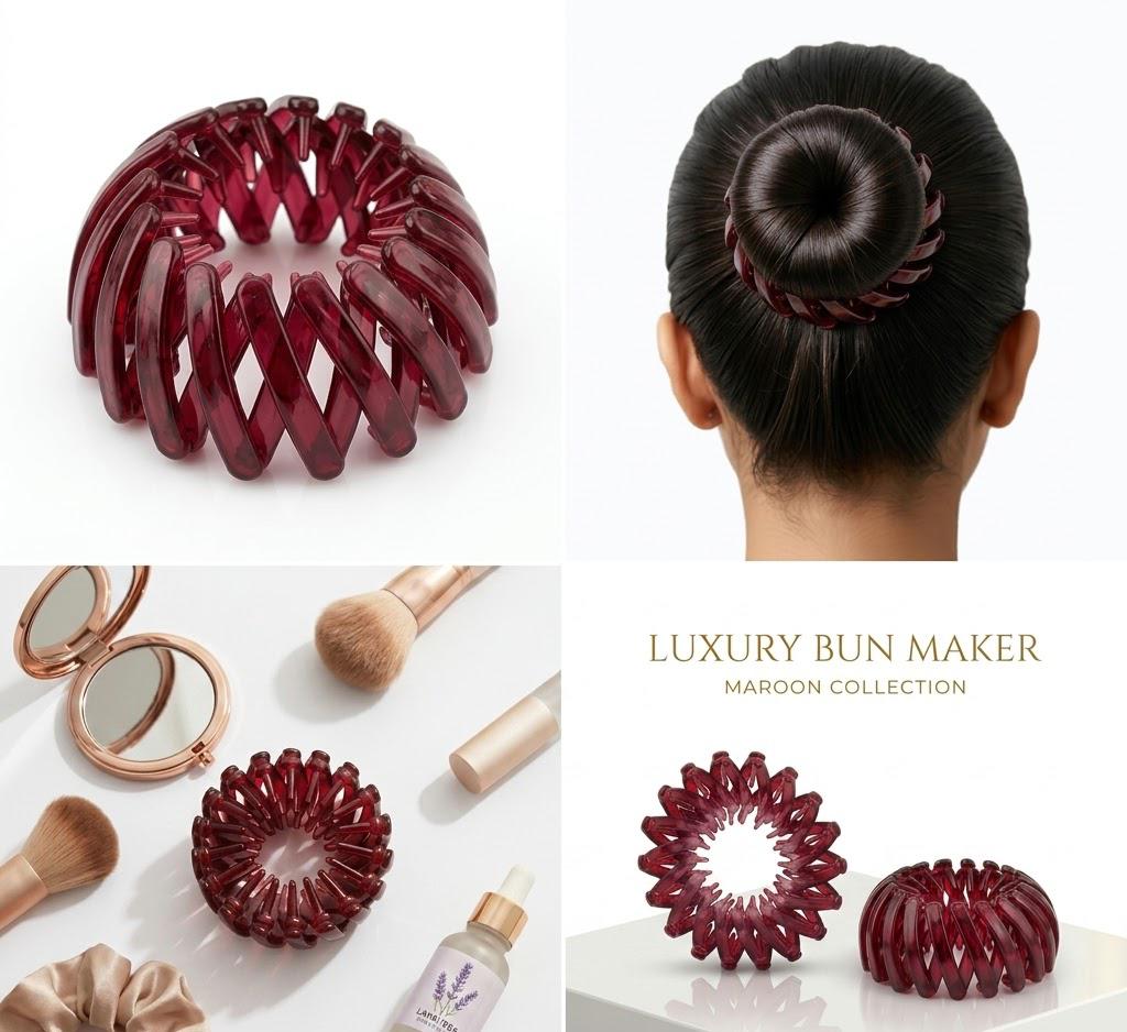Luxury Bun Maker - Maroon Collection